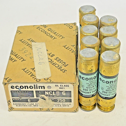 ECONOLIM *BOX OF 9* - NCLR 6 - 6 AMP, 250 VAC, CURRENT-LIMITING CLASS RK1 FUSES