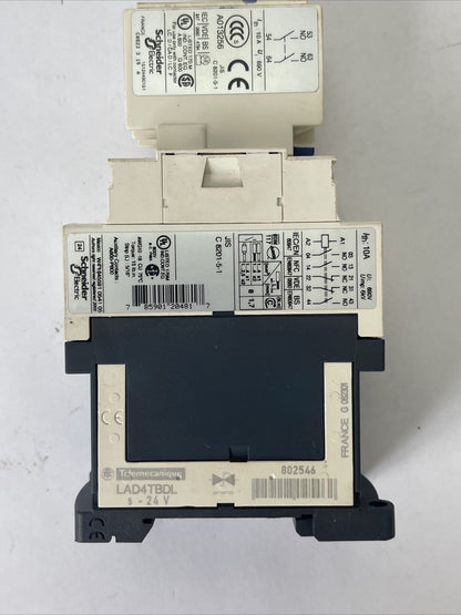 TELEMECANIQUE CAD32BD CONTACTOR 600VAC 10A COIL 24VDC LADN20 LAD4TBDL 5-24V