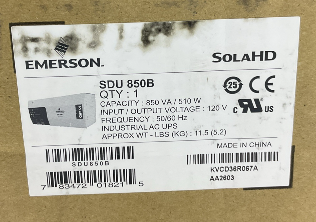 EMERSON SDU-850B INDUSTRIAL AC UPS SOLA HD 850VA 510W 120V 50/60HZ