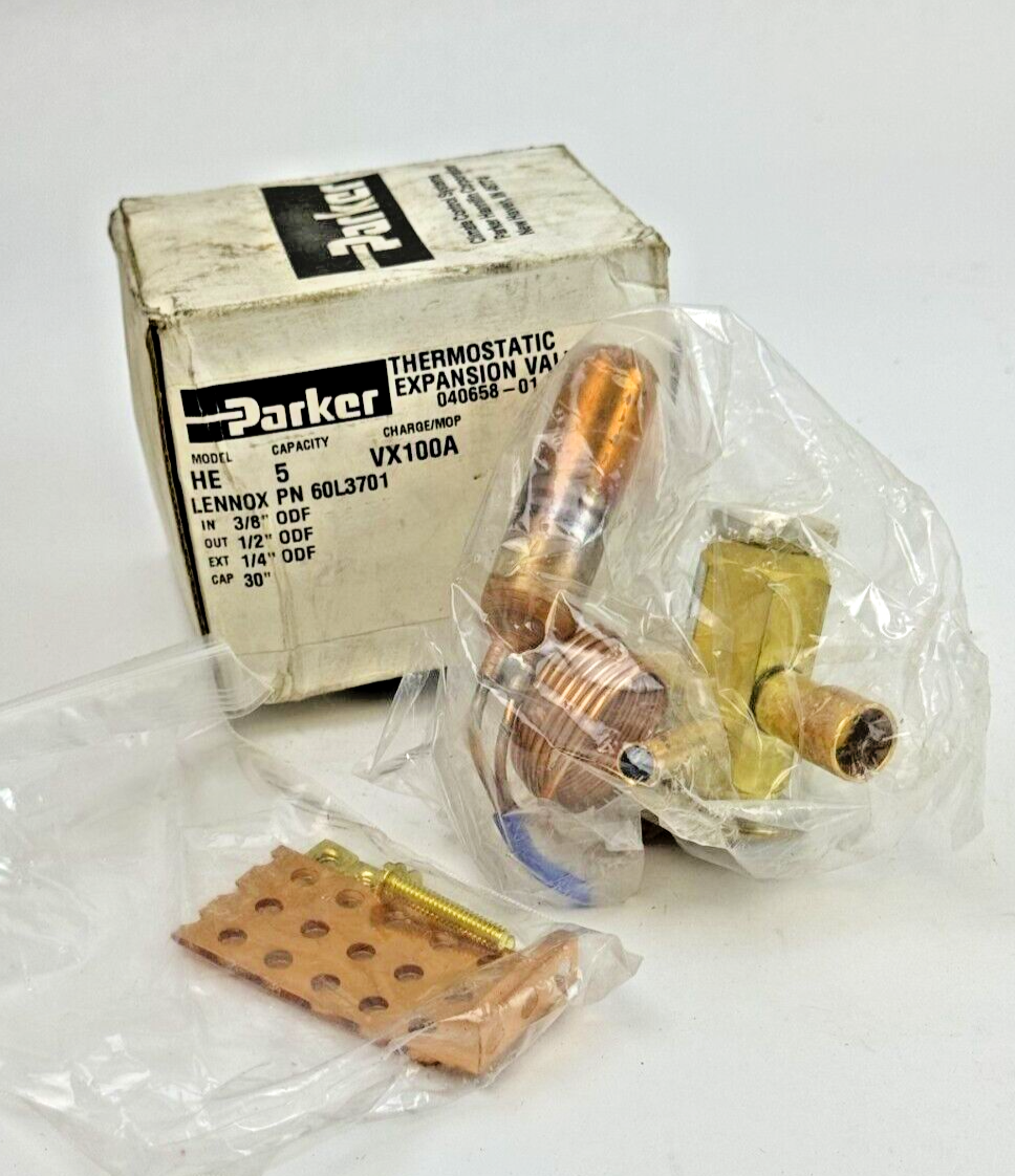 PARKER - HE5VX100A - THERMOSTATIC EXPANSION VALVE  040658-01- LENNOX P/N 60L3701