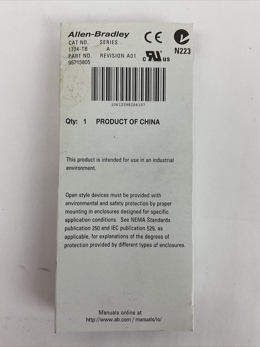 ALLEN BRADLEY 1734-TB SER A TERMINAL BASE REVISION A01