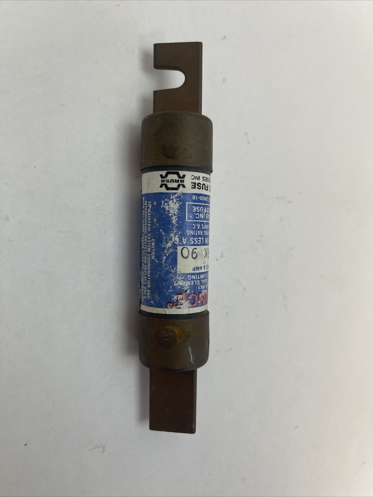 RELIANCE LENRK90 CURRENT LIMITING DUAL ELEMENT CLASS RK1 FUSE 90AMP 250VAC