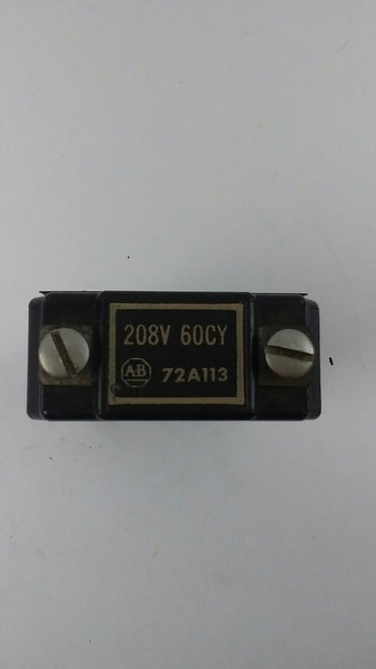 ALLEN BRADLEY 72A113 COIL 208V 60CY