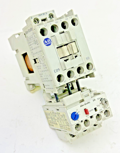 ALLEN-BRADLEY 100-C09D*10 SER. A CONTACTOR W 24VDC COIL & 193-EA1DB SER. B RELAY