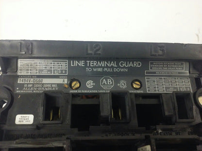 ALLEN BRADLEY 1494V-DS60 SER. A, FUSIBLE SWITCH, 3PH, 3P, 60A, 600V, 1494V-FS60
