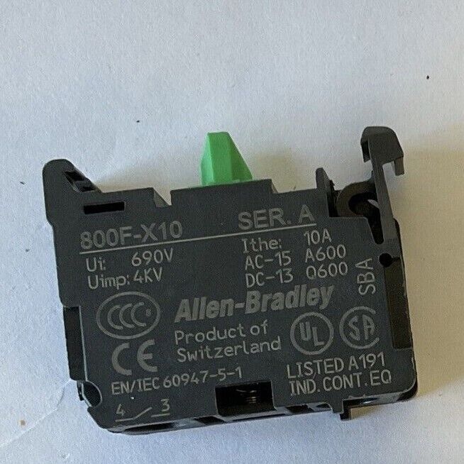 ALLEN BRADLEY 800F-X10 CONTACT BLOCK SER.A 690V 4KV 10A ***LOTOF4***