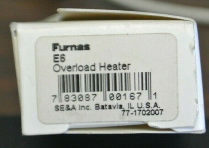 FURNAS E6 THERMAL OVERLOAD HEATER ELEMENT / NEW SURPLUS