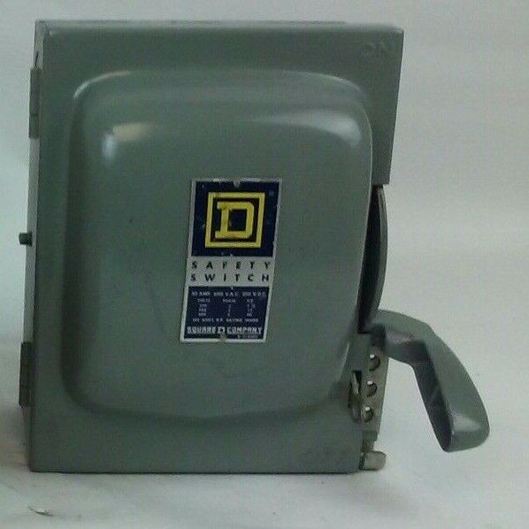 SQUARE D HU361 SER. D1 SAFETY SWITCH 30A 600VAC 250VDC NON FUSIBLE INDOOR