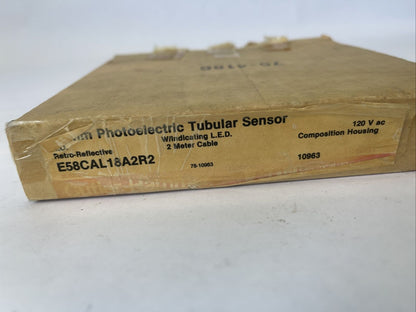 CUTLER HAMMER E58CAL18A2R2 PHOTOELECTRIC TUBULAR SENSOR SERIES A1 120VAC 200mA