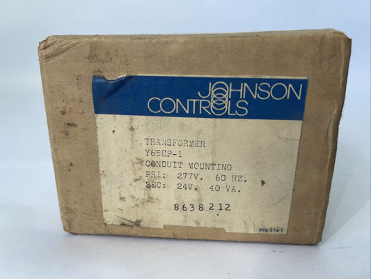 JOHNSON CONTROL Y65EP-1 TRANSFORMER CONDUIT MOUNTING PRI: 277V 60HZ SEC:24V 40VA