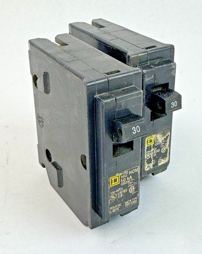 SQUARE D **LOT OF 2** HOM130 - CIRCUIT BREAKERS - 1 POLE/ 30 A/ 240 VAC