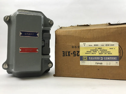 SQUARE D 9001 GW241 SERIES A, 2 UNIT CONTROL STATION, NEMA 4, 600V