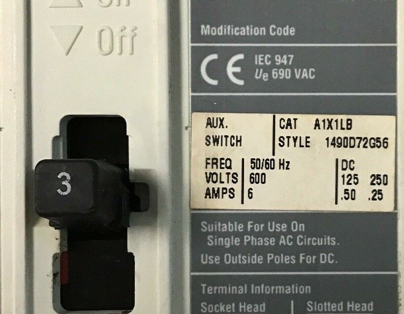 WESTINGHOUSE HMCP003A0CA02 CIRCUIT PROTECTOR 3AMP 600VAC-250VDC 3POLE SER.C