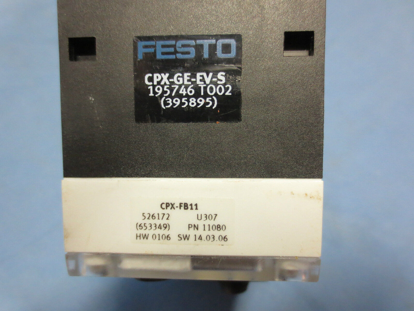 FESTO CPX-GE-EV-S INTERLOCKING MODULAR TERM. BLOCK w/ CPX-FB11 + FBA-2-M12-5pol