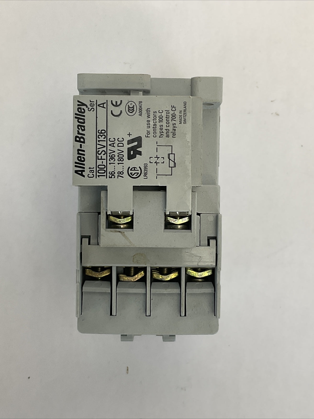 ALLEN BRADLEY 700-CF400* SER A CONTACTOR 600VAC 25A COIL 120V 60HZ 100-FSV136