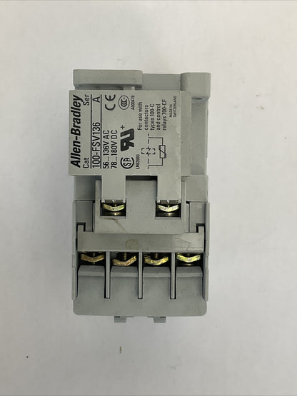 ALLEN BRADLEY 700-CF400* SER A CONTACTOR 600VAC 25A COIL 120V 60HZ 100-FSV136