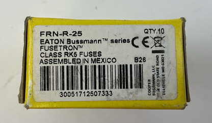 BUSSMANN FRN-R-25 FUSETRON CLASS RK5 FUSE (BOX OF 10)