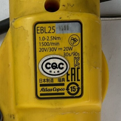 ATLAS COPCO 8431 0170 85 EBL DRIVE PLUS 240V W/ EBL25 TORQUE DRIVER  1.0-2.5NM