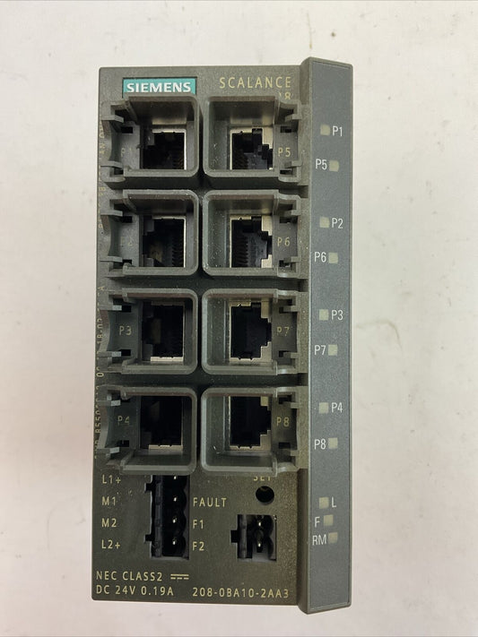 SIEMENS 1P 6GK5208-0BA10-2AA3 SIMATIC NET INDUSTRIAL ETHERNET SWITCH V4.2 24VDC