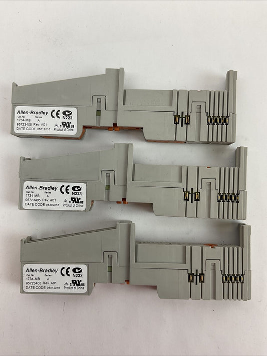 ALLEN BRADLEY 1734-MB SER A REV A01 BASE MODULE (LOT OF 3)