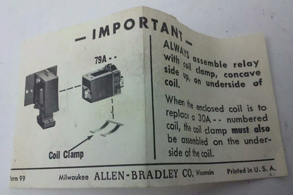 ALLEN BRADLEY 79A27, COIL, 24V @ 60HZ, RENEWAL PARTS
