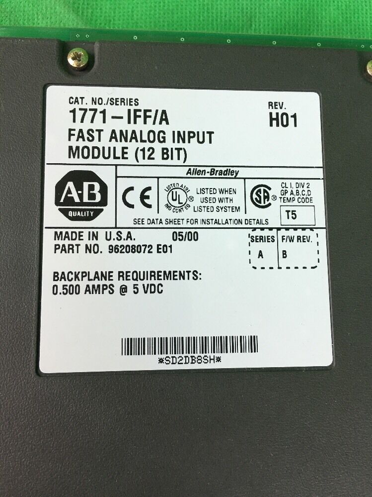 ALLEN BRADLEY 1771-IFF/A FAST ANALOG INPUT MODULE REV. H01