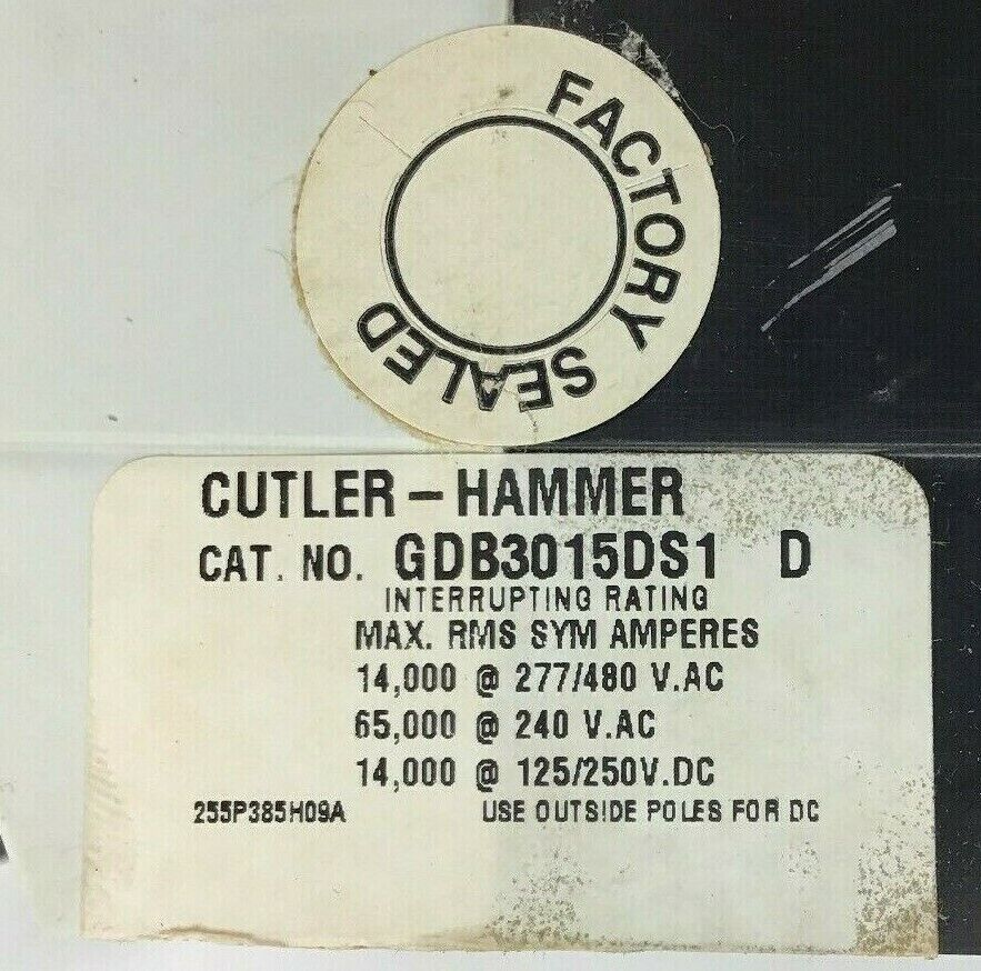 WESTINGHOUSE GDB3015DS1 3POLE 15A 14000@277/480VAC 65000@240VAC (GDB3015D)
