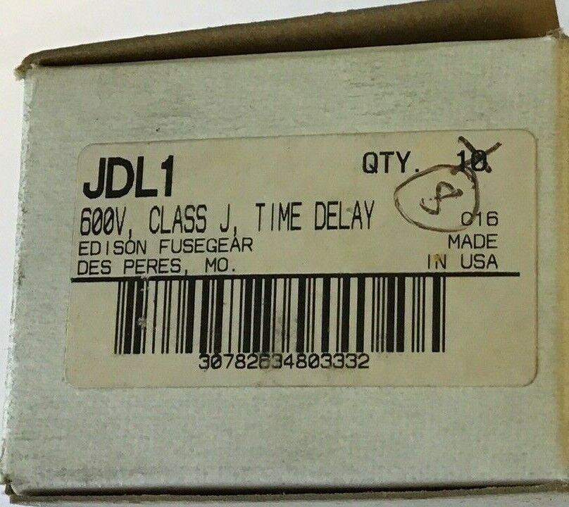 EDISON JDL1 TIME DELAY CLASS J 600VAC TYPE D 200KA ***LOTOF8***