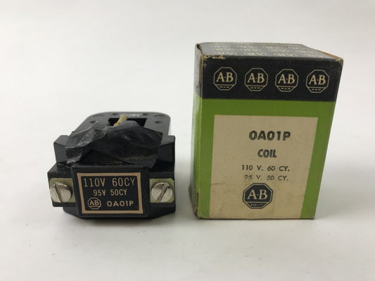 ALLEN BRADLEY 0A01P OAO1P COIL, 110 V, 60 HZ, 95 V, 50 HZ, NEW