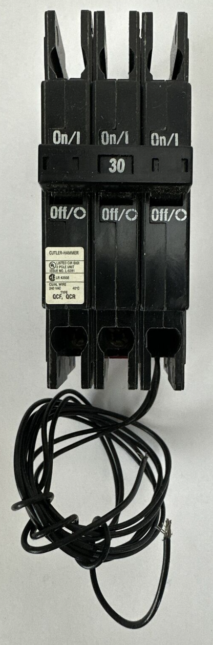 CUTLER HAMMER QCR2030HTS CIRCUIT BREAKER 2P 30A 240VAC 120-240VAC SHUNT TRIP