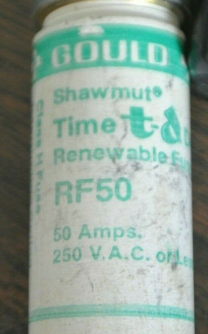 GOULD-SHAWMUT RF50 RENEWABLE FUSE / 50A / 250V / NEW SURPLUS / EACH