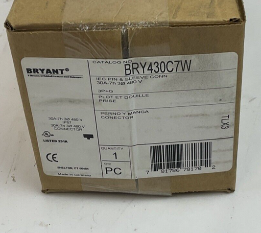 BRYANT BRY430C7W PIN AND SLEEZE PLUG 30A 480V