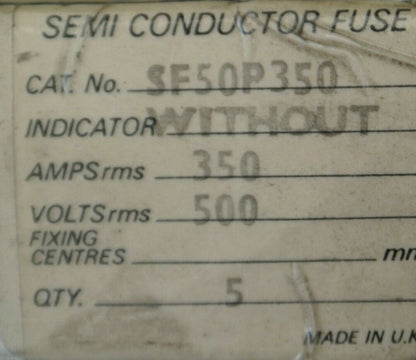 CEFCO SF50P350 SEMICONDUCTOR FUSE / 350A / 500V / NEW SURPLUS / EACH