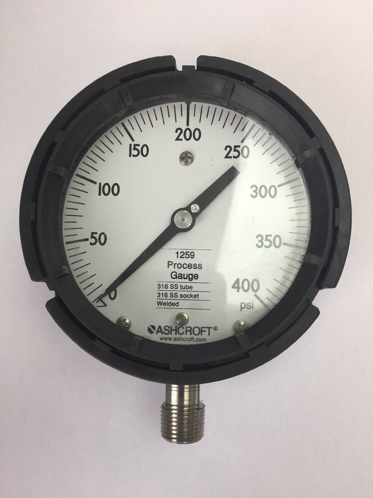 ASHCROFT 1259 PROCESS GAUGE 400 PSI 316 SS TUBE 316 SS SOCKET WELDED