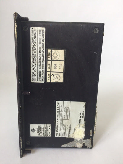 UTICOR 150-115N2L16EX PROGRAMMABLE MESSAGE DISPLAY 115VAC 0.10AMP 50/60CYCLE