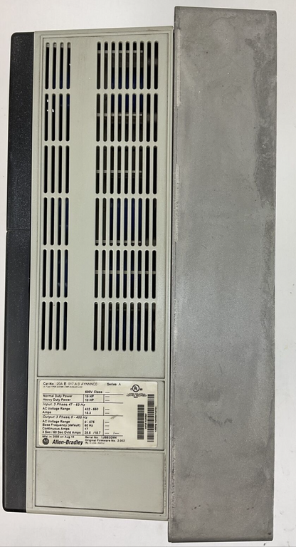 ALLEN BRADLEY 20AE017A0AYNNNC0 AC DRIVE SER A OUTPUT 0-575VAC 15HP F/W 2.002