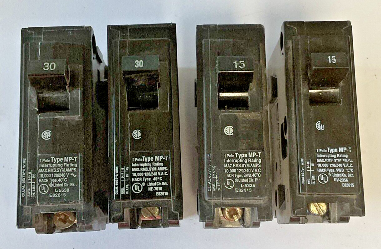 MURRAY MP115(2) WITH MP130(2) CIRCUIT BREAKER 15A & 30A **4 BREAKERS**