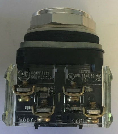 ALLEN BRADLEY 800T-A9A FLUSH HEAD PUSHBUTTON YELLOW SER.N 1NO-1NC