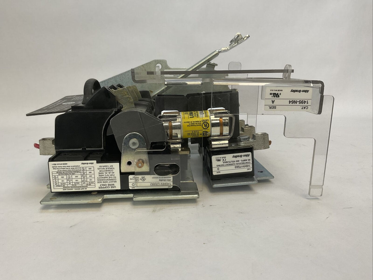 ALLEN BRADLEY 1494V-DS60 SER D DISCONNECT SWITCH 1494V-FS60 SER D 1495-N64 SER A
