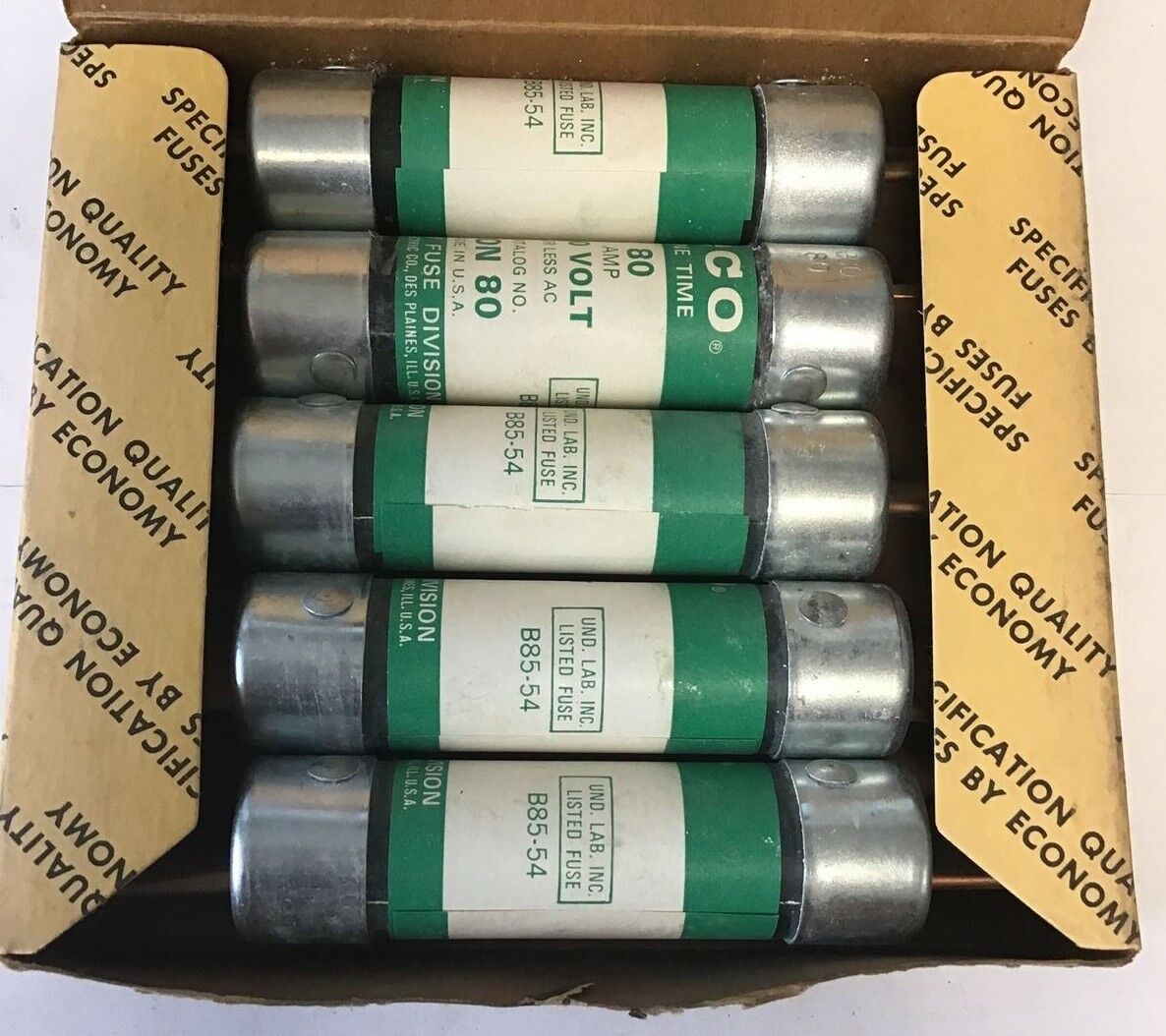 ECONOMY EON 80  ONE TIME FUSE 80A 250V  ***LOTOF5***