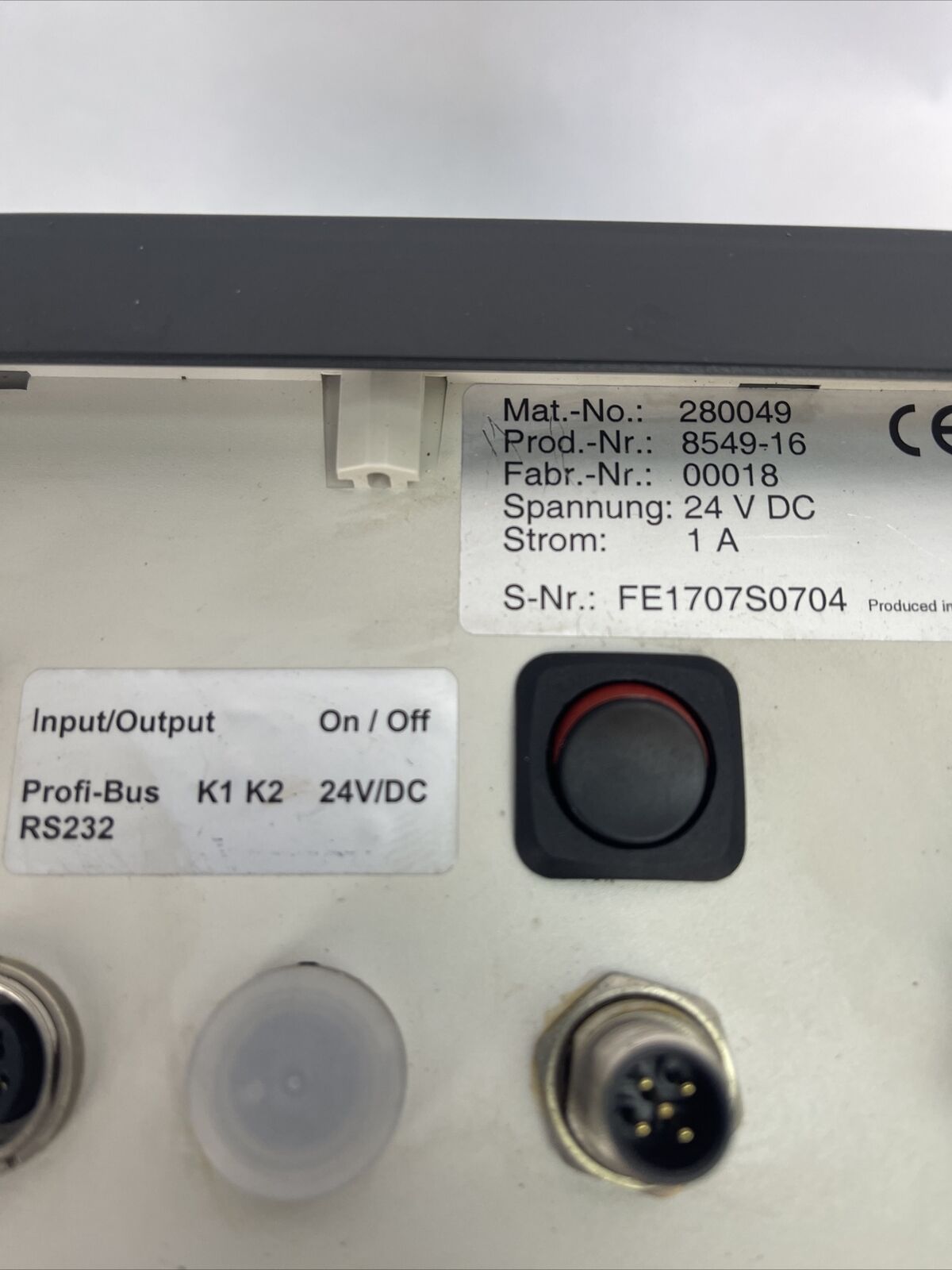 TOX PRESSOTECHNIK CEP 400.201.00.00 INTERFACE PANEL 280049 24VDC