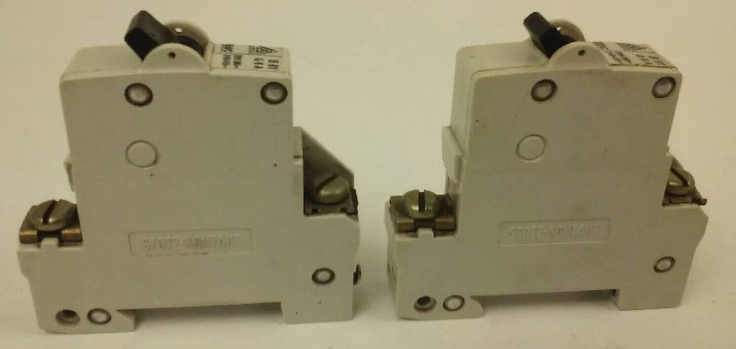 STOTZ-KONTAKT S61 G6A, S61G6A, CIRCUIT BREAKER, 6A, 220/380V, 240/415V, LOT OF 2