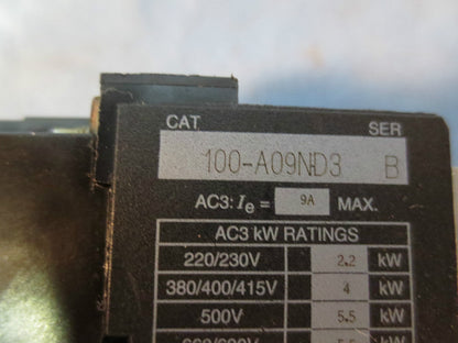 ALLEN-BRADLEY 100-A09ND3, Ser. B CONTACTOR / RELAY