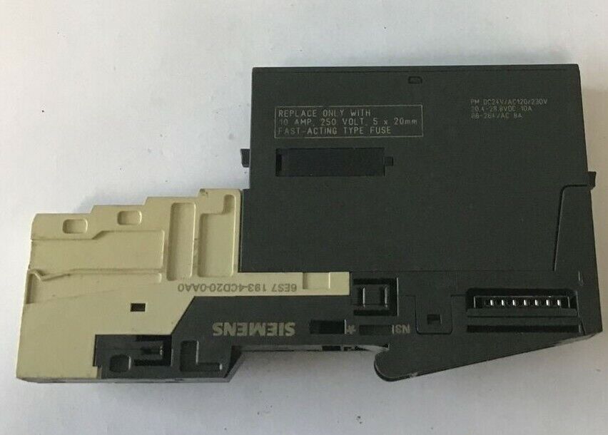 SIEMENS 6ES7 138-4CB10-0AB0 POWER MODULE W/ 6ES7 193-4CD20-0AA0 OUTPUT MODULE