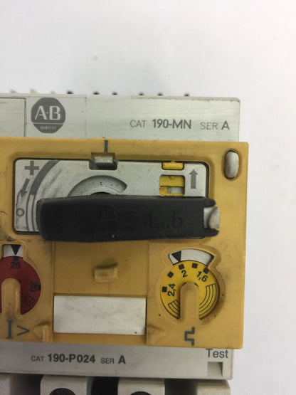ALLEN BRADLEY MOTOR STARTER 190-P024 SER A 190-MN SER A 190-A40 SER B COIL 120V