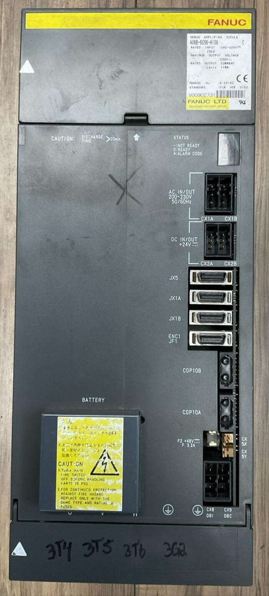 FANUC A06B-6096-H108 SERVO AMPLIFIER MODULE SER C OUTPUT 230VAC INPUT 283-325VDC