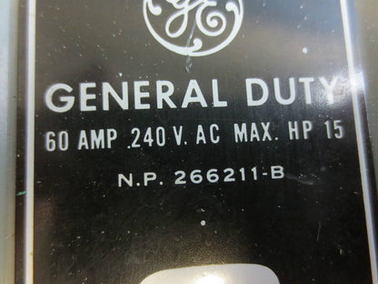 GENERAL ELECTRIC TG3222 GENERAL DUTY SAFETY SWITCH - 60A, 240V