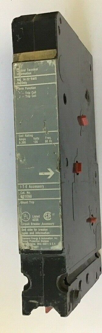 SIEMENS S01E60 SHUNT TRIP 0.395A 120V 60HZ