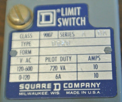 SQUARE D 9007 B52B, Ser. A HEAVY DUTY LIMIT SWITCH / NEW SURPLUS