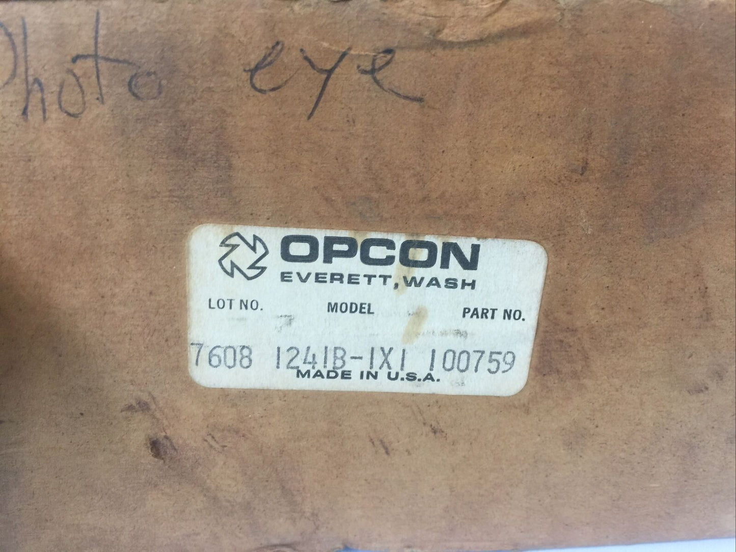 OPCON 1241B-1X1 100759 PHOTOELECTRIC SENSOR RELAY 5WATT 115V 50/60HZ